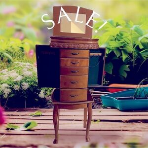 Vintage Wooden Jewelry Armoire